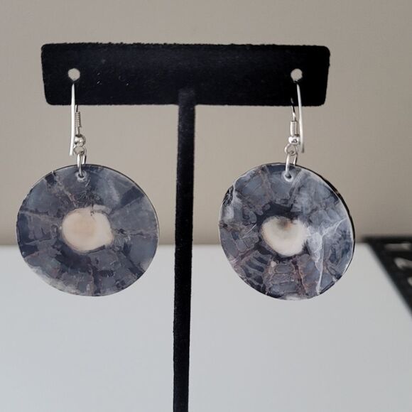 Earrings Geometric Circle Shell Earrings #0338 - Picture 9 of 11